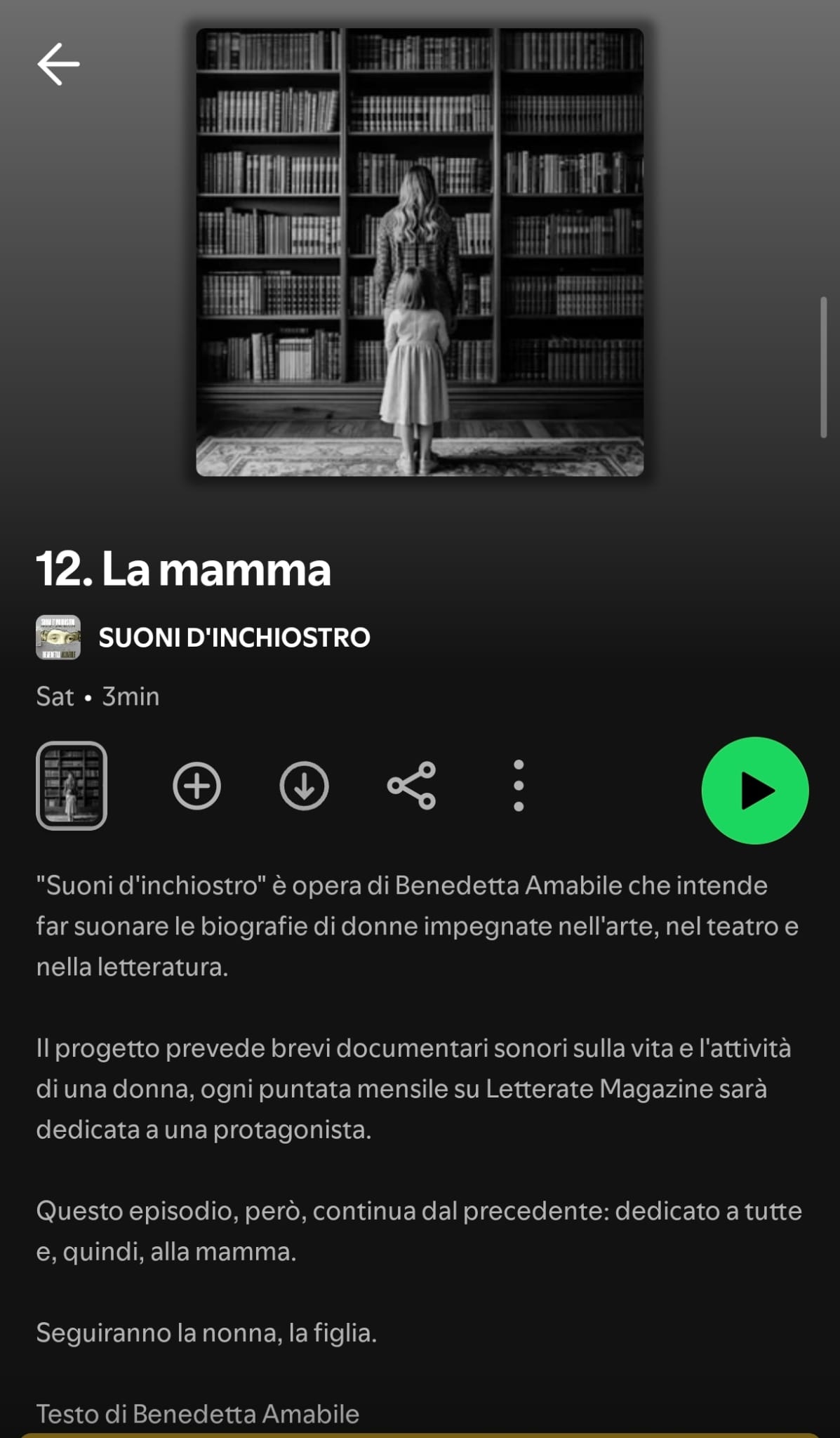 SUONI D’INCHIOSTRO. 12: La mamma